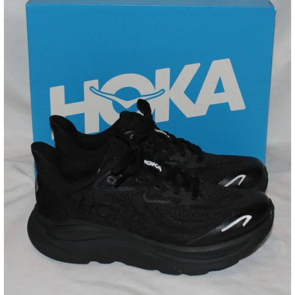 HOKA Y‎ Clifton 10 Big Kids Youth BBLC BLACK NIB
